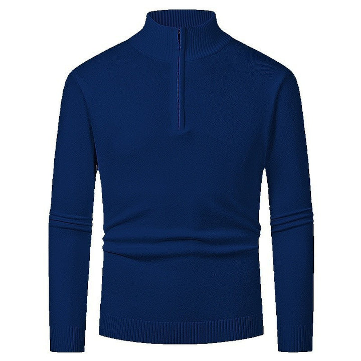 Herren eleganter Rollkragenpullover mit durchgehendem Reißverschluss Drune