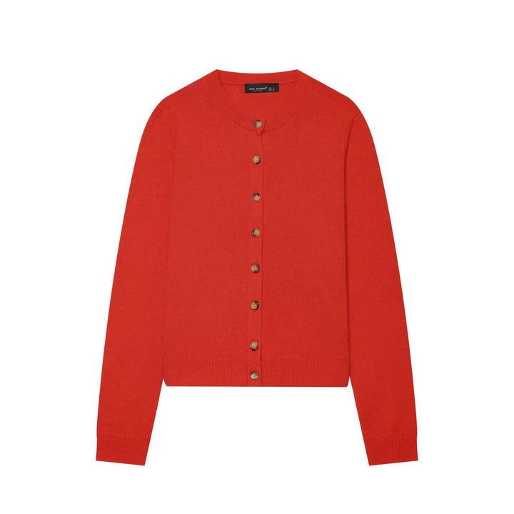 Damen Feinstrick-Cardigan mit Rundhalsausschnitt und durchgehender Knopfleiste Drune