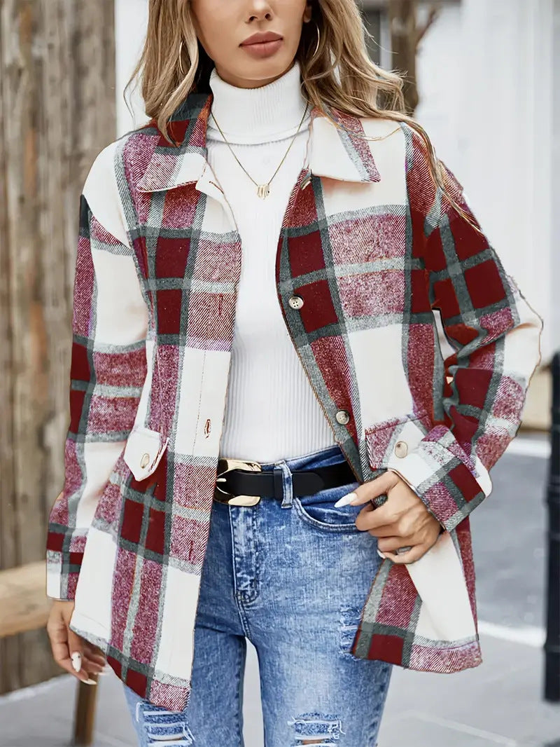 Damen Karierte Overshirt Drune