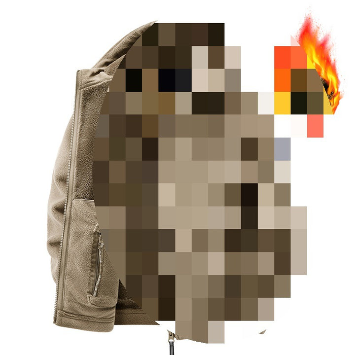 Herren Teddy-Fleece Kapuzenjacke mit wärmender Thermofütterung, Zwei-Wege-Reißverschluss & verdeckten Reißverschlusstaschen Drune