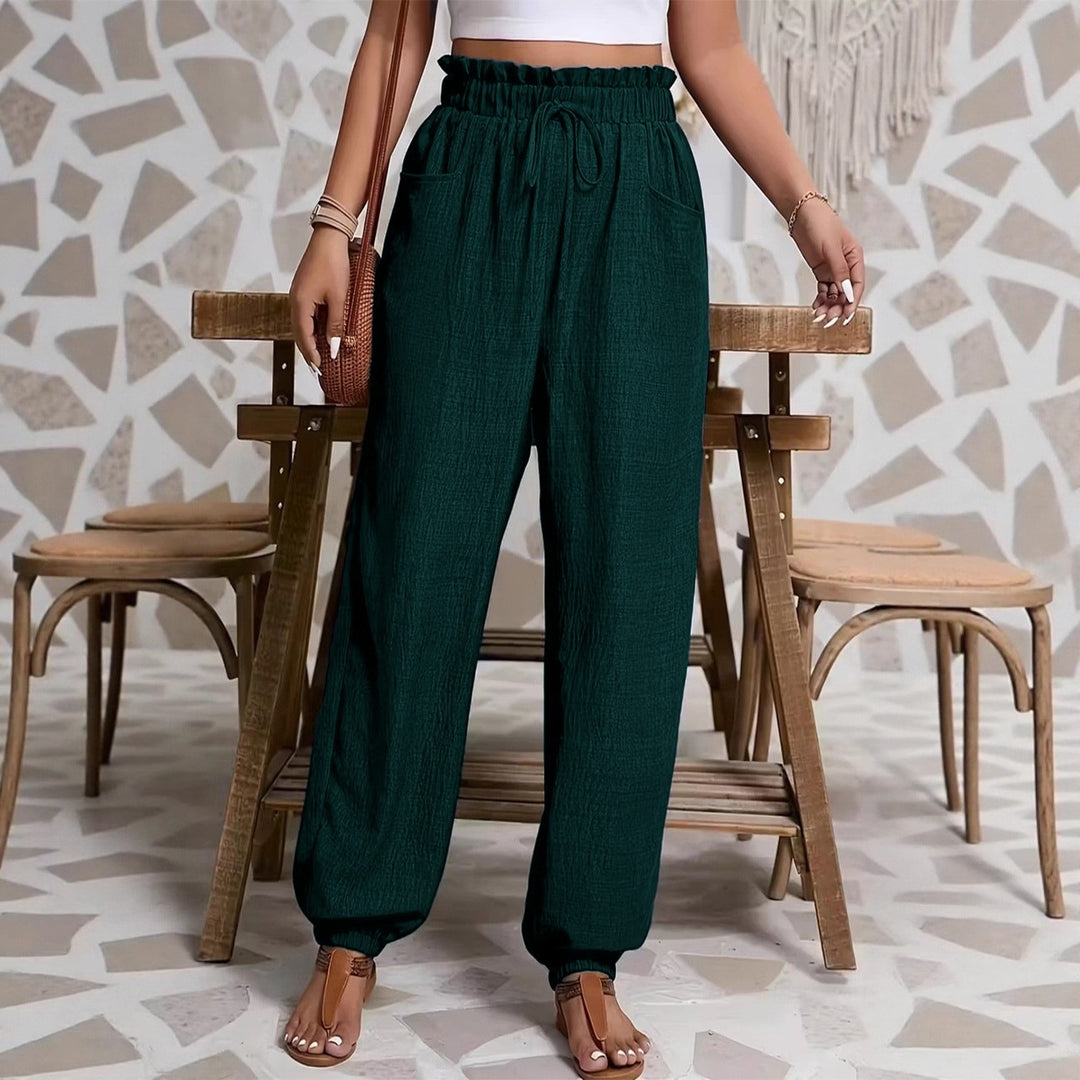 Damen weite Paperbag-Hose Drune