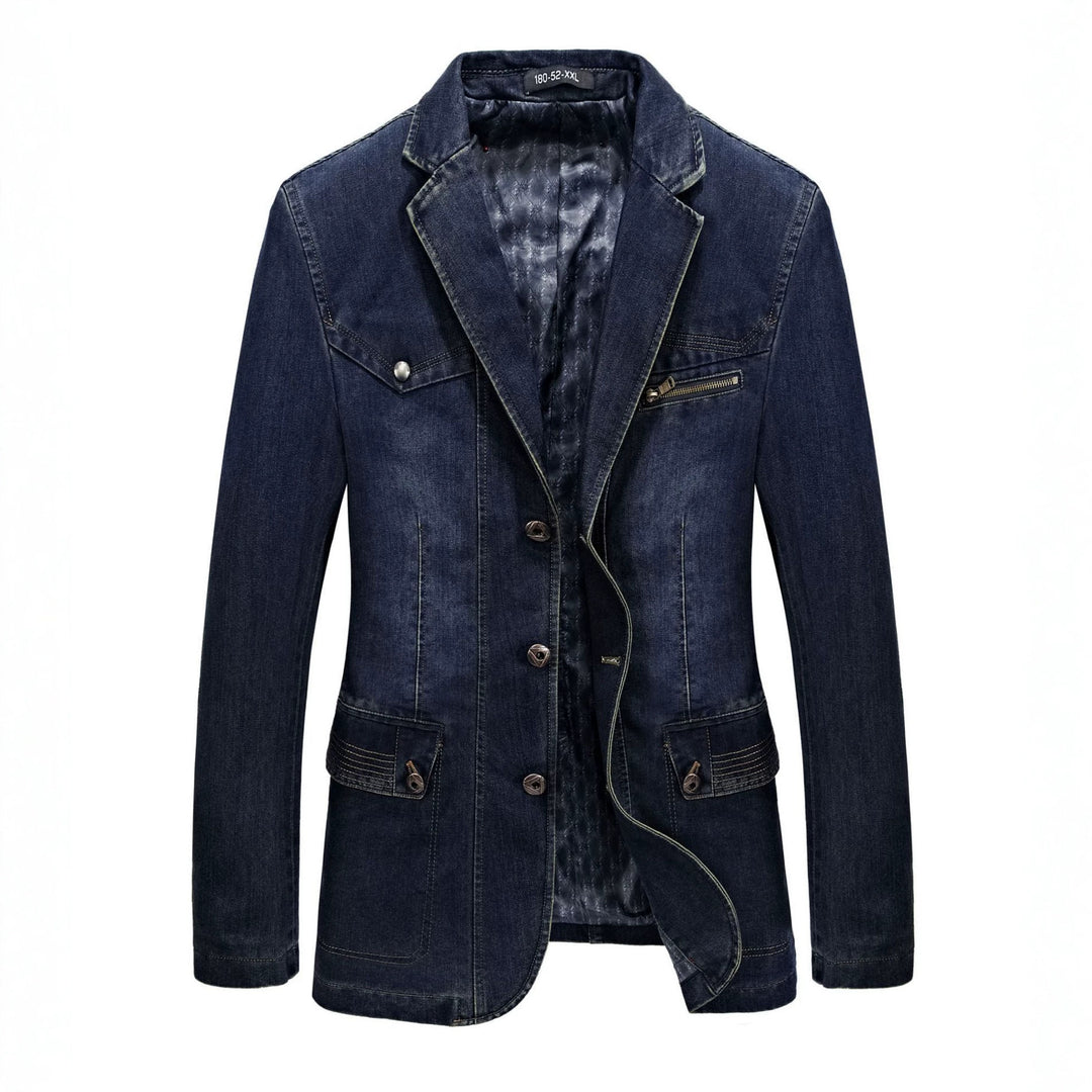 Herren Modische Denim Blazerjacke Drune