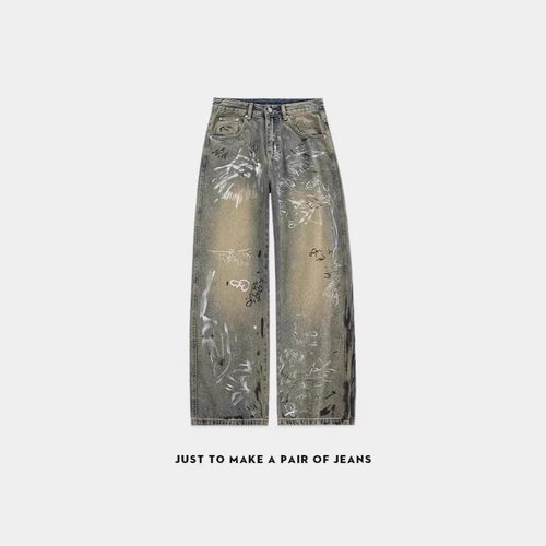 Damen Weitgeschnittene Destroyed Jeans Drune