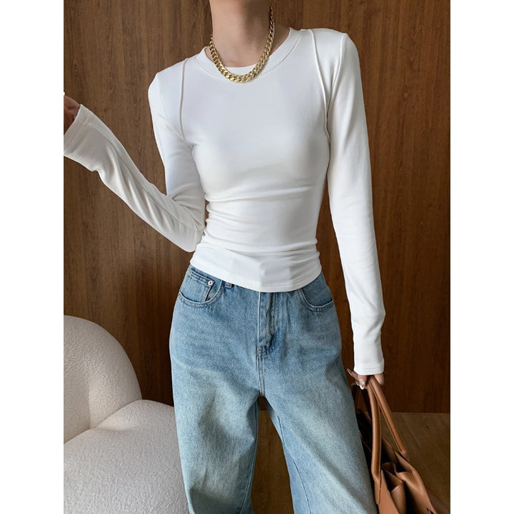 Damen Langarmshirt mit figurbetontem Schnitt und weichem Material Drune