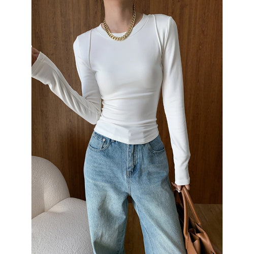 Damen Langarmshirt mit figurbetontem Schnitt und weichem Material Drune
