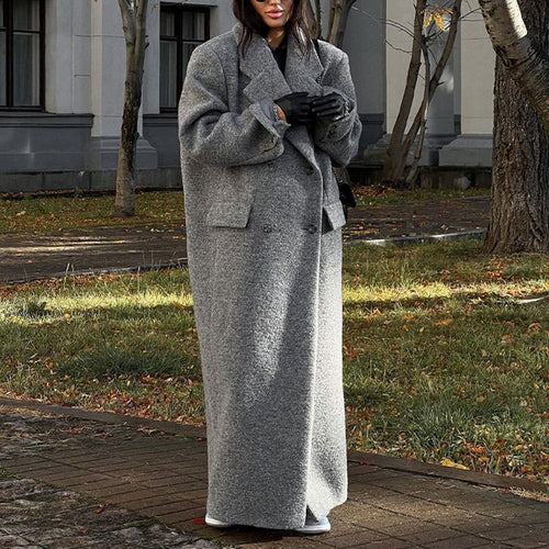 Damen Oversized-Wollmantel im eleganten Design Drune