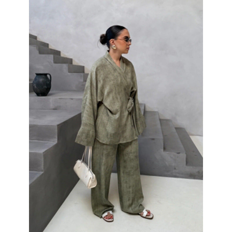 Damen Elegantes Jumpsuit mit taillierter Silhouette und lässigem Gürtel Drune