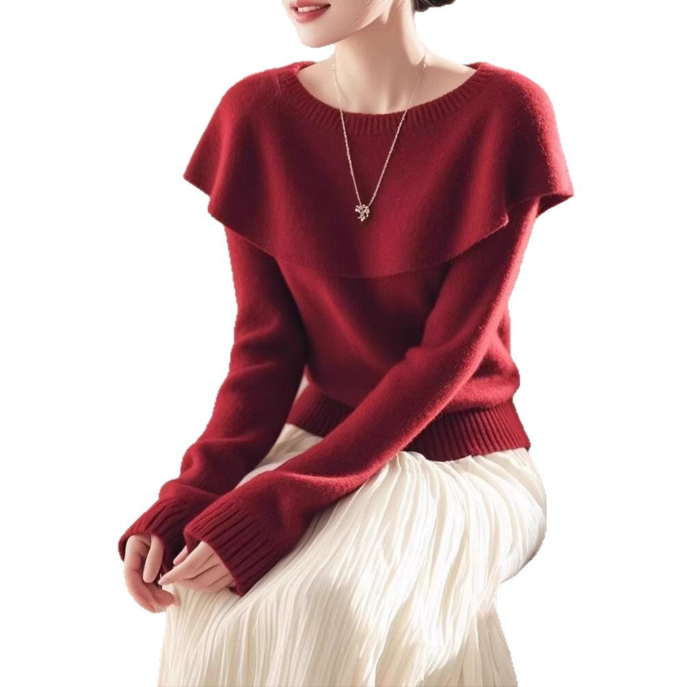 Damen Pullover mit lässigem Schalkragen Drune