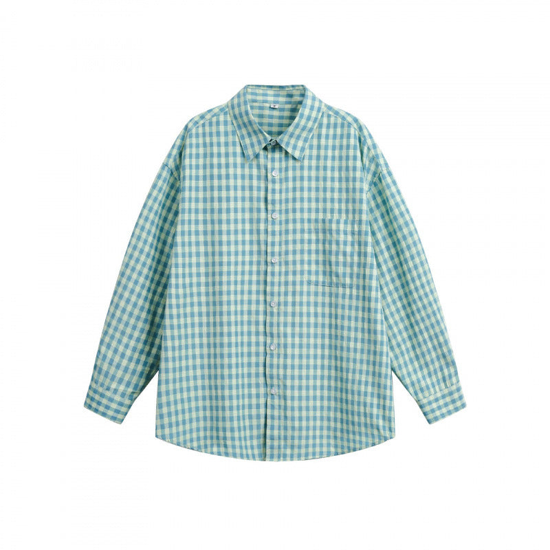 Damen Weites Oversize-Karohemd mit Brusttasche und abgerundetem Saum Drune