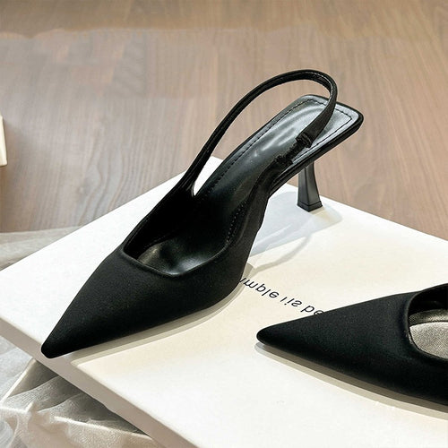 Damen Elegante Spitz-Absatz Slingback Schuhe Drune