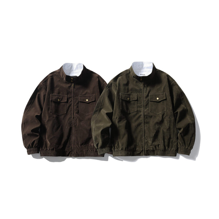 Herren Boxy Field-Blouson aus robustem Canvas mit hohem Stehkragen Drune
