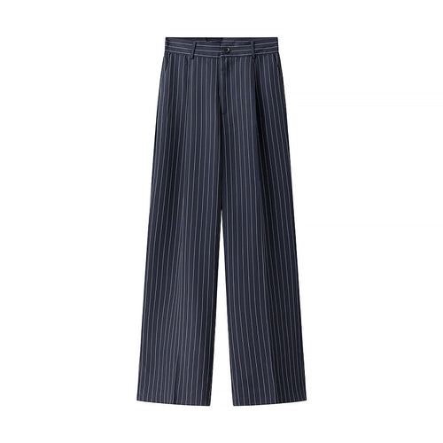 Damen Hochtaillierte Stoffhose mit elegantem Streifenmuster Drune