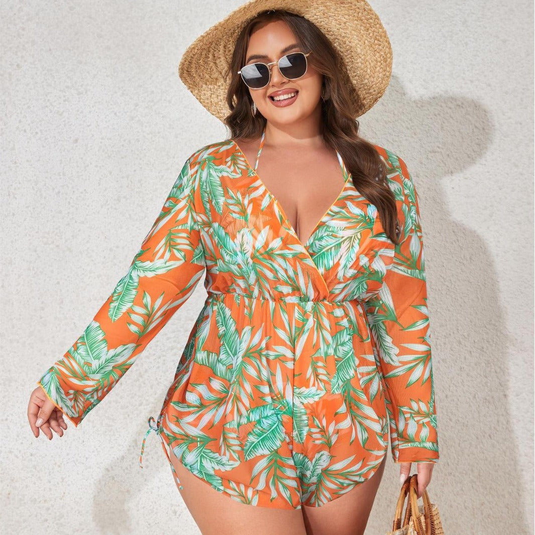 Damen Strandbikini-Set mit transparentem Überwurf Drune
