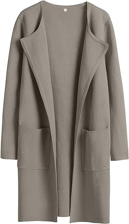 Damen Oversized Strickmantel mit offenen Fronten und praktischen Taschen Drune