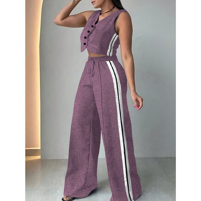 Damen Zweiteiliges Sport-Outfit mit weitem Schnitt und elastischem Bund Drune