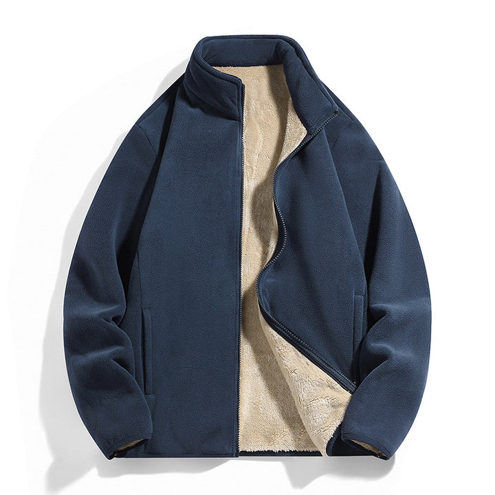 Herren Thermo-Fleecejacke mit weichem Sherpa-Innenfutter und Stehkragen Drune