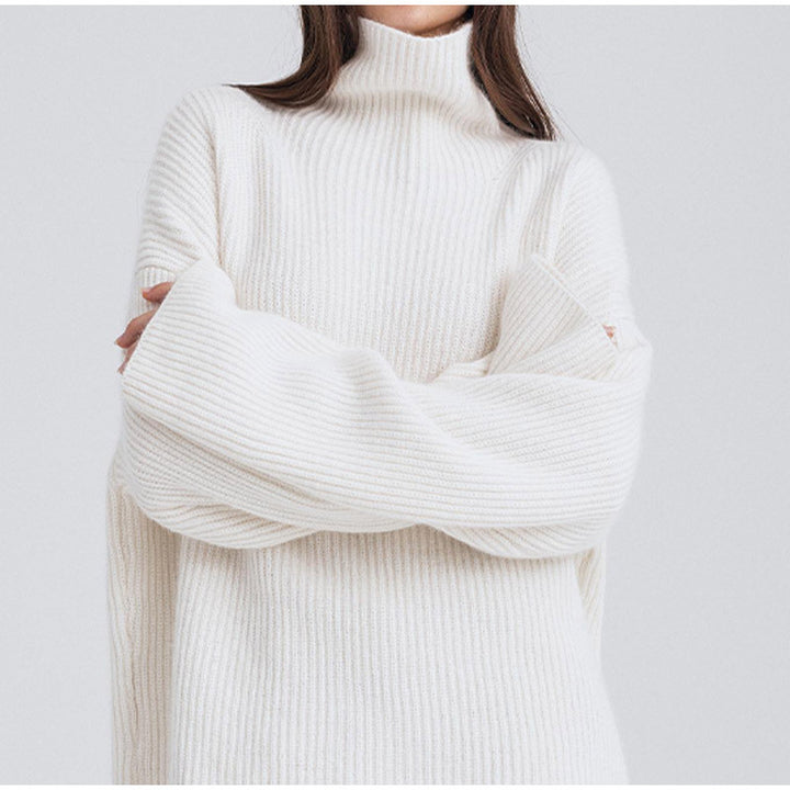Damen Großer Rollkragen-Strickpullover aus hochqualitativem Material Drune