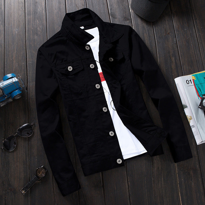 Herren Leichte Lässige Denim Jacke Drune