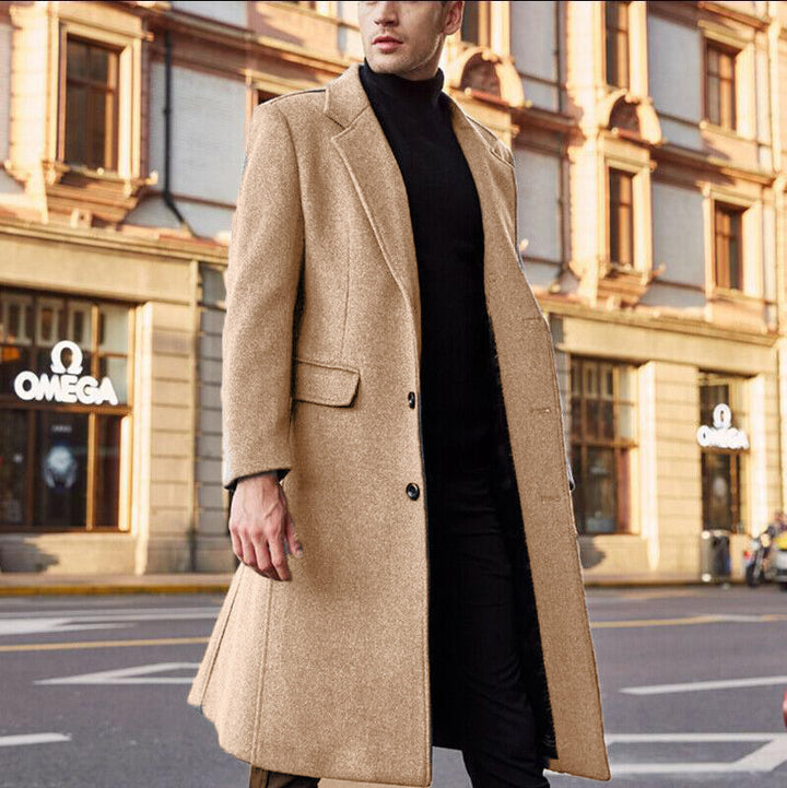 Herren eleganter klassischer Langmantel Drune