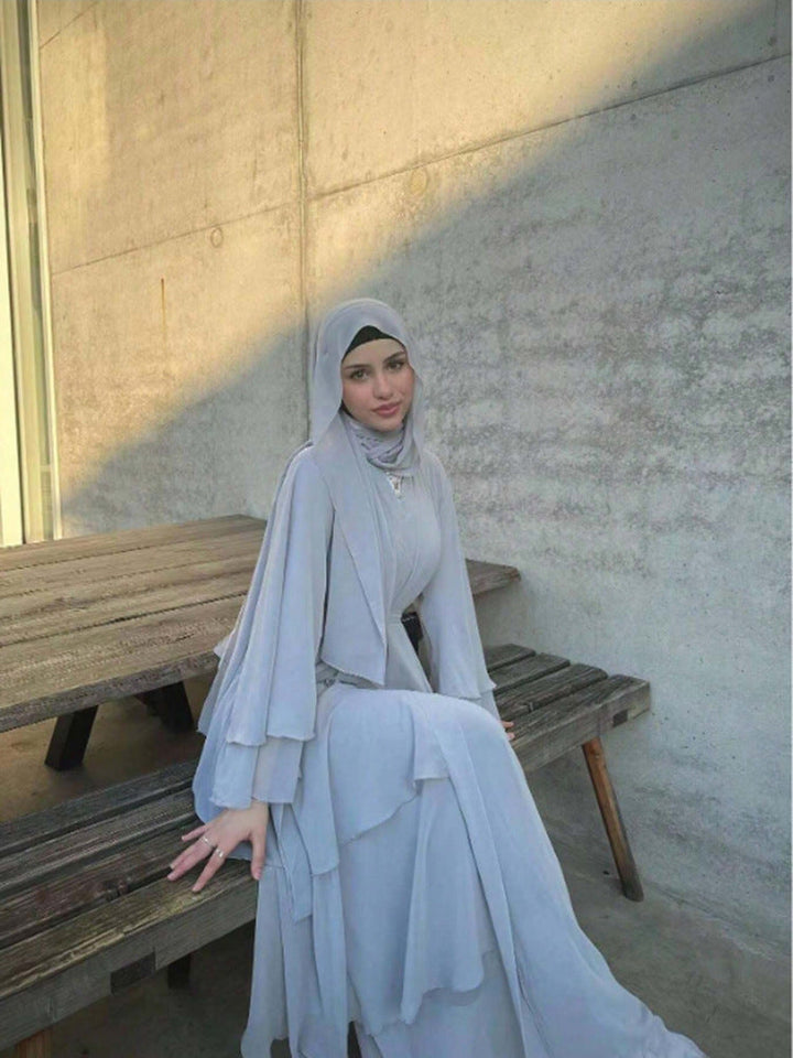Damen Elegante und fließende lange Kaftan mit offenen Ärmeln Drune