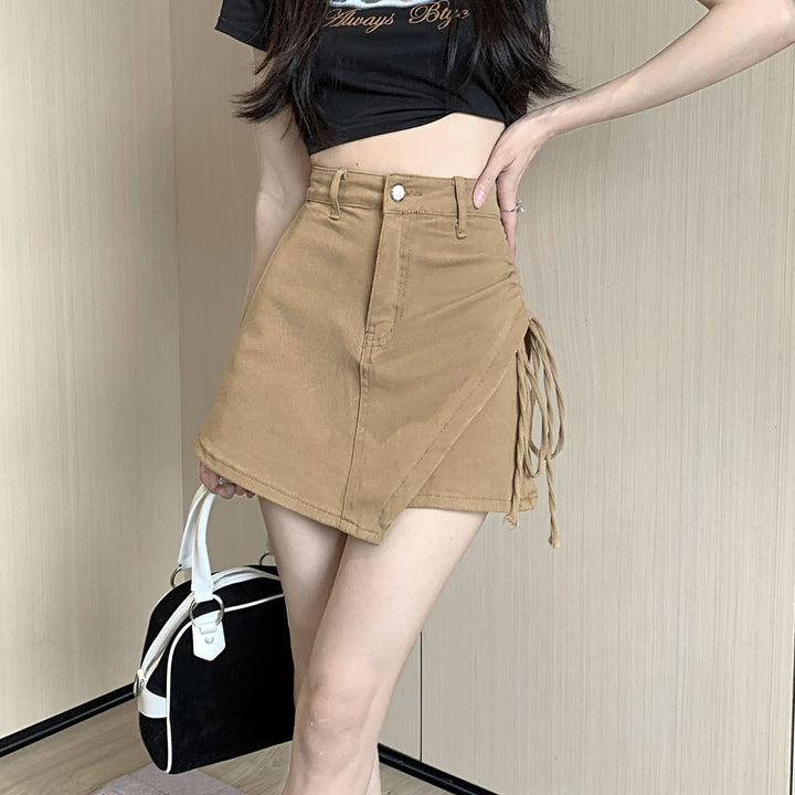 Damen Wickelrock mit trendy Schnürdetails Drune