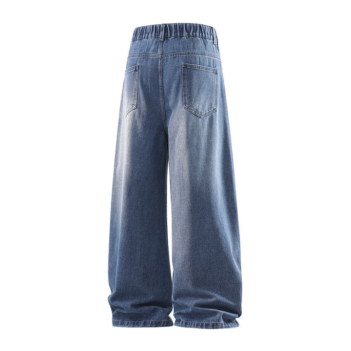 Damen Weite Jeanshose mit hohem Bund, elastischem Taillenbund und Baggy‑Silhouette Drune