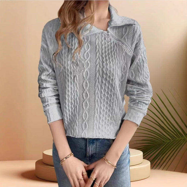 Damen Strickpullover mit half-zip und strukturiertem Design Drune