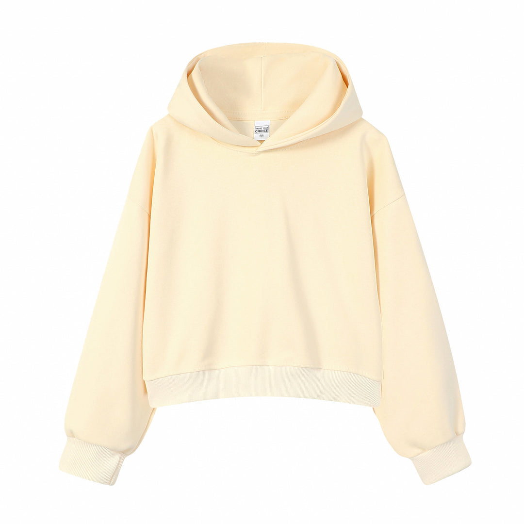 Damen modischer cropped Hoodie mit weitem Schnitt Drune