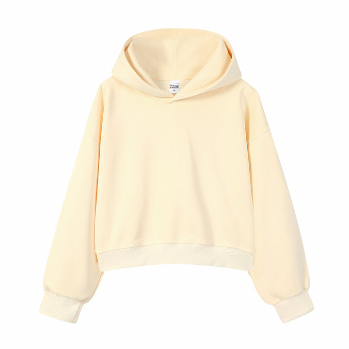 Damen modischer cropped Hoodie mit weitem Schnitt Drune