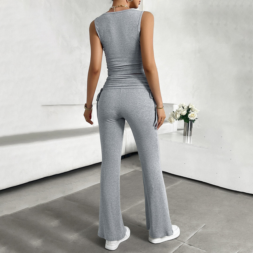 Damen funktionale Kombination aus ärmellosem Top und fließenden Hose Drune