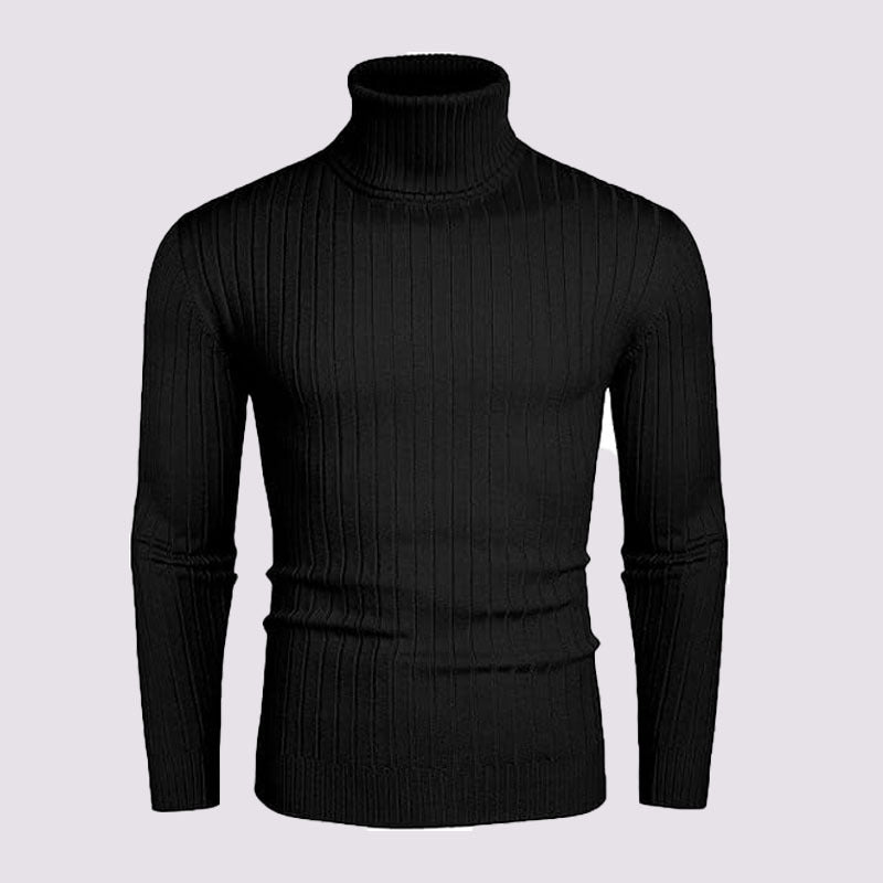 Herren nan gerippter Rollkragenpullover aus Feinstrick mit taillierter Silhouette Drune