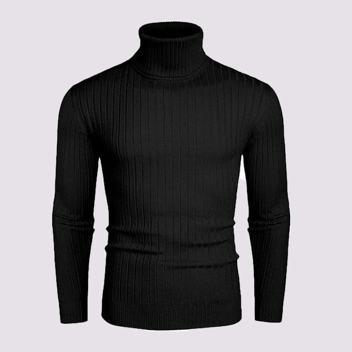 Herren nan gerippter Rollkragenpullover aus Feinstrick mit taillierter Silhouette Drune