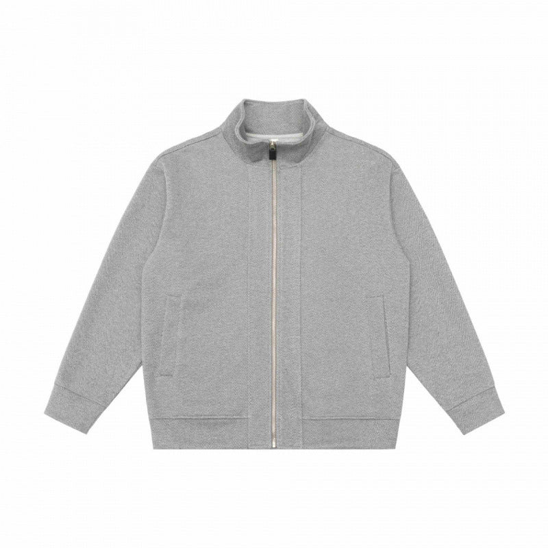Unisex Boxy-Fleece-Zipjacke mit Stehkragen und Eingrifftaschen Drune