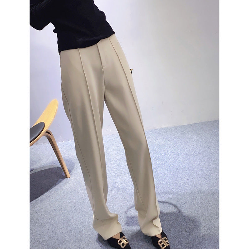 Damen Elegante und schicke Hochtaillierte Stoffhose Drune
