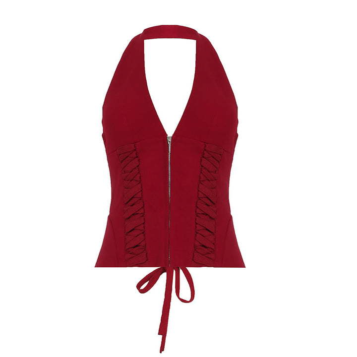 Damen Cropped Oberteil mit raffiniertem Schnürdesign Drune