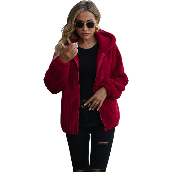 Damen Gemütliche Strickjacke mit Kapuze und weich gefüttertem Innenfutter Drune