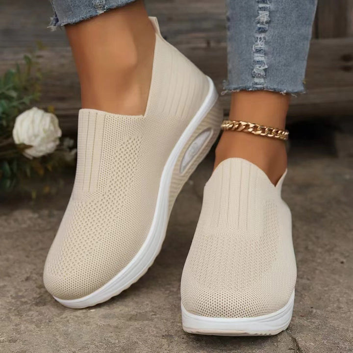 Damen atmungsaktive Slip-On Sneakers mit elastischem Obermaterial Drune