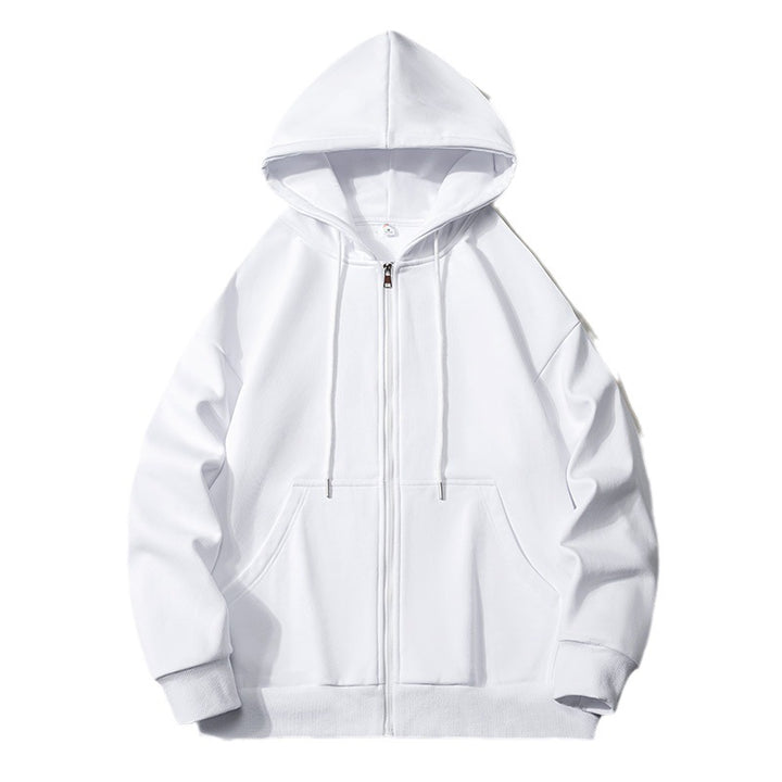Herren Kapuzensweatjacke mit durchgehendem Reißverschluss, Oversize‑Schnitt und Raglanärmeln Drune