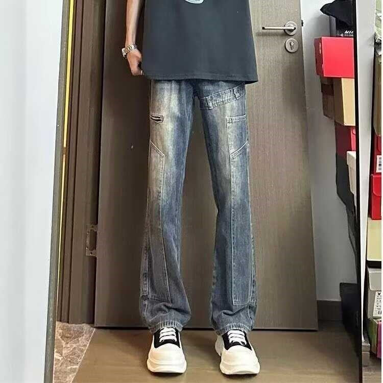 Herren Modische Weitgeschnittene Jeans mit praktischen Taschen Drune