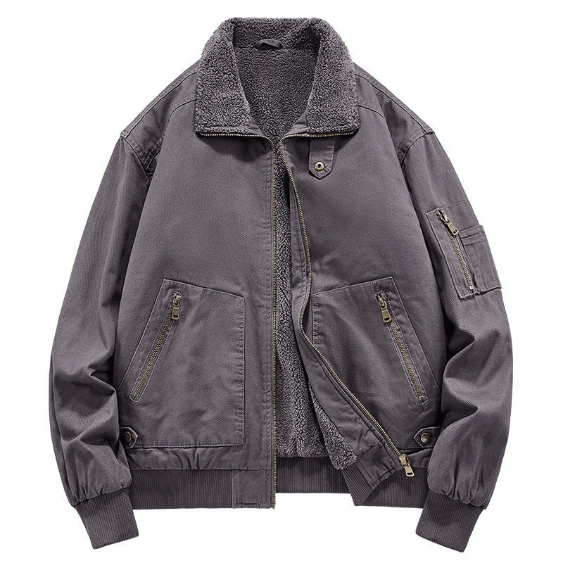 Herren Stilvolle Bomberjacke mit Fleecefutter Drune