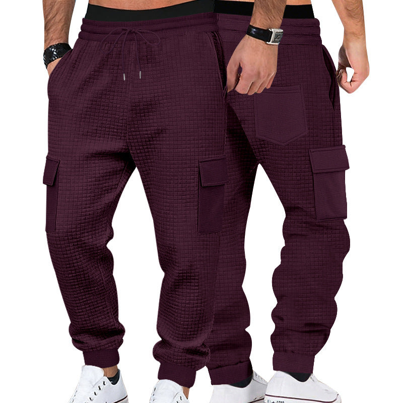 Herren Cargo-Jogginghose aus Waffelstruktur mit Kordelzug und Bündchen Drune