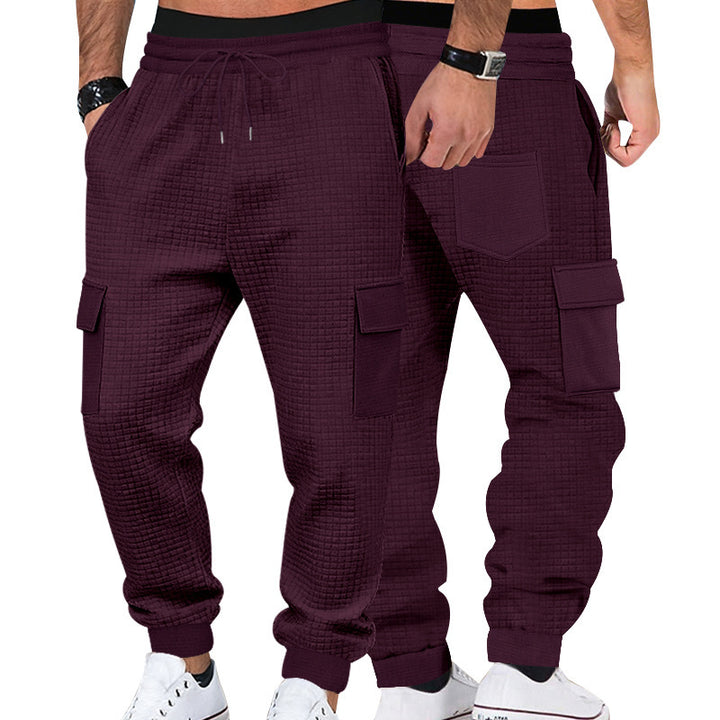 Herren Cargo-Jogginghose aus Waffelstruktur mit Kordelzug und Bündchen Drune