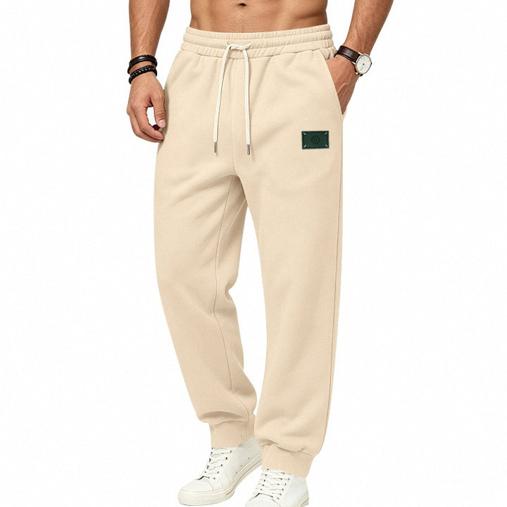 Herren Lockere Fleece-Jogginghose mit elastischem Bund, Kordel und Bündchen Drune
