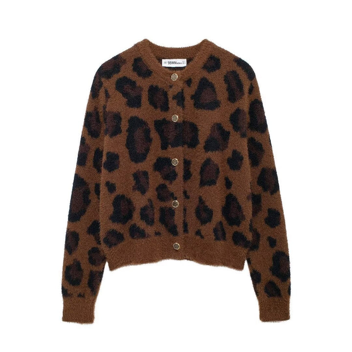 Damen Kuscheliger Leopardenpulli Drune