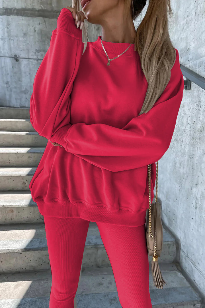 Damen lässiges Sweatshirt und Leggings-Set Drune