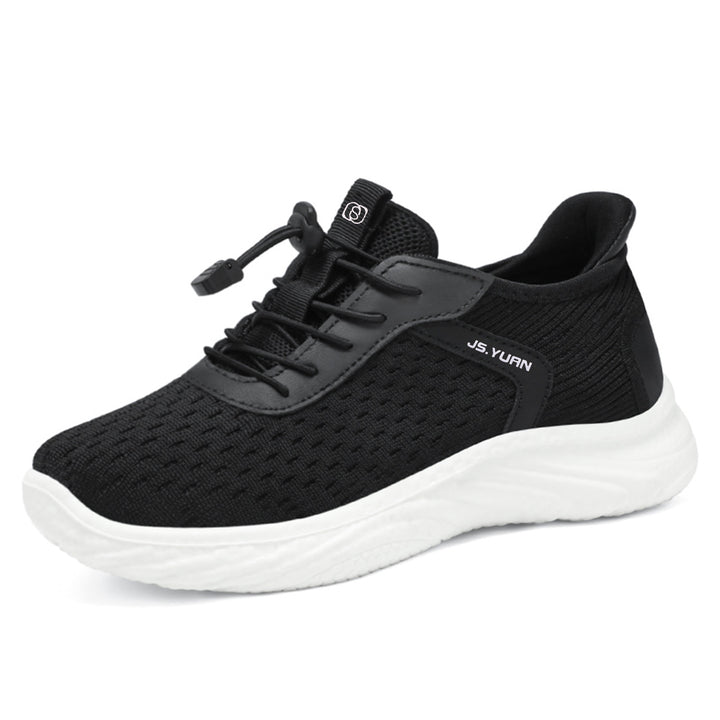 Damen nan leichter Strick-Sneaker mit elastischem Sockeneinstieg, Schnellzug-Schnürung und gedämpfter EVA-Zwischensohle Drune