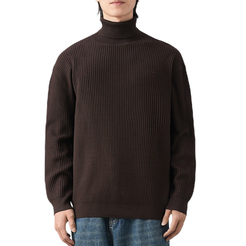 Herren Grobstrickpullover mit Stehkragen Drune