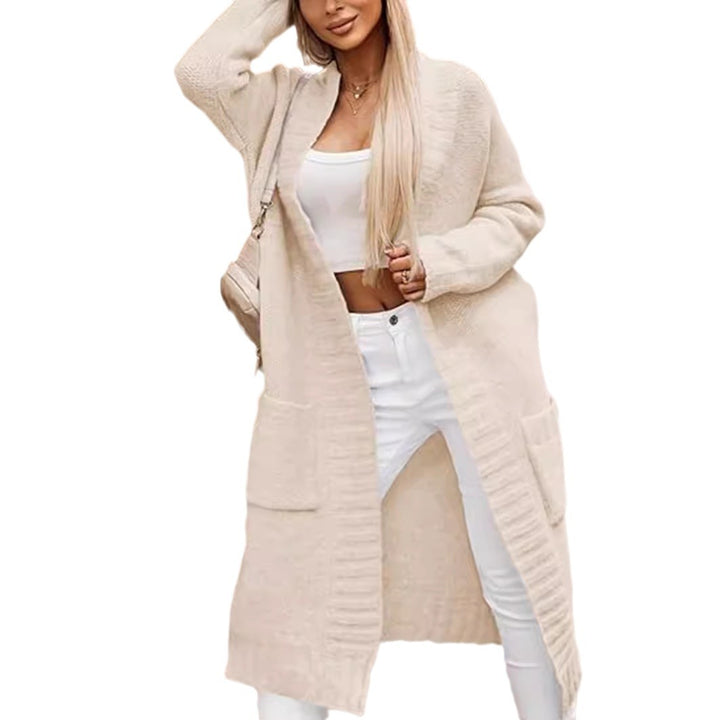 Damen Strickmantel mit lässigem Schnitt und tiefen Taschen Drune