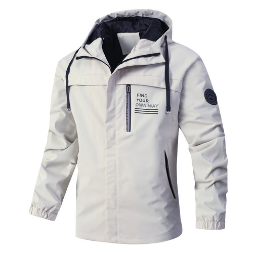 Herren Moderner urbaner Parka mit Kapuze, Brustreißverschluss und elastischen Bündchen Drune