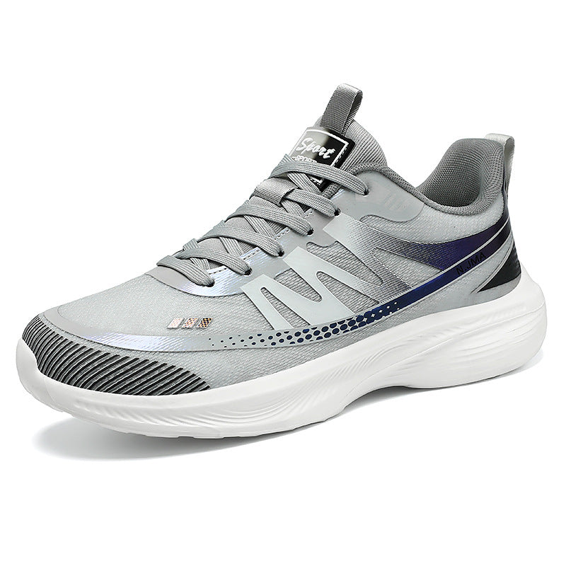 Herren nan leichte atmungsaktive Laufsneaker mit nahtlosem Strickobermaterial, gepolstertem Fersenkragen und reaktiver EVA-Dämpfung Drune